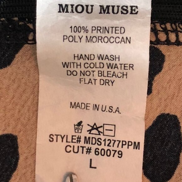 Miou Muse ruched front midi skirt women Size Large New With Tags Tan Leopard - Picture 4 of 7